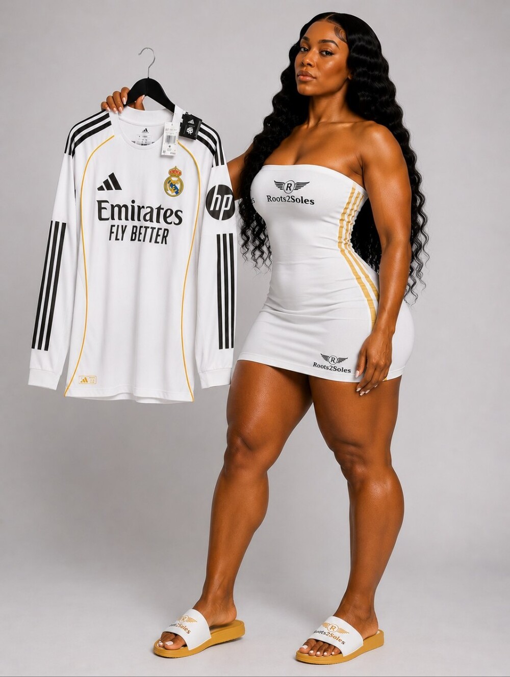Medium Mens Real Madrid 25/26 Long Sleeve Home Authentic Jersey NWT JN8866 SLIM